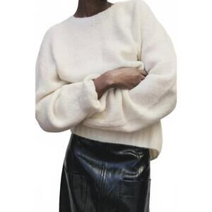 NEW MIJEONG PARK alpaca blend wholegarment knit sweater in ivory